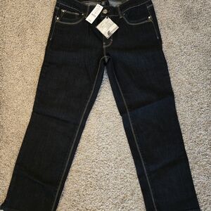 White House Black Market Dark Indigo Straight-Leg Jeans